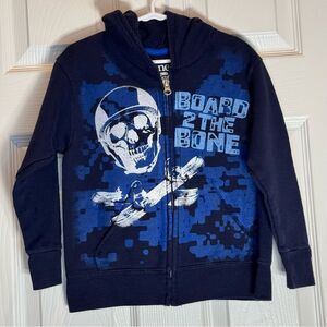 Hanes Comfort Blend Smart Yarn Boys Zip Up Hoodie Bone Skill Boys XS Navy